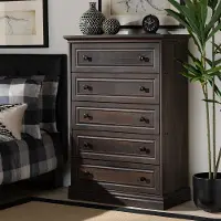 Traditional Dark Brown Chest of Drawers - Bradford