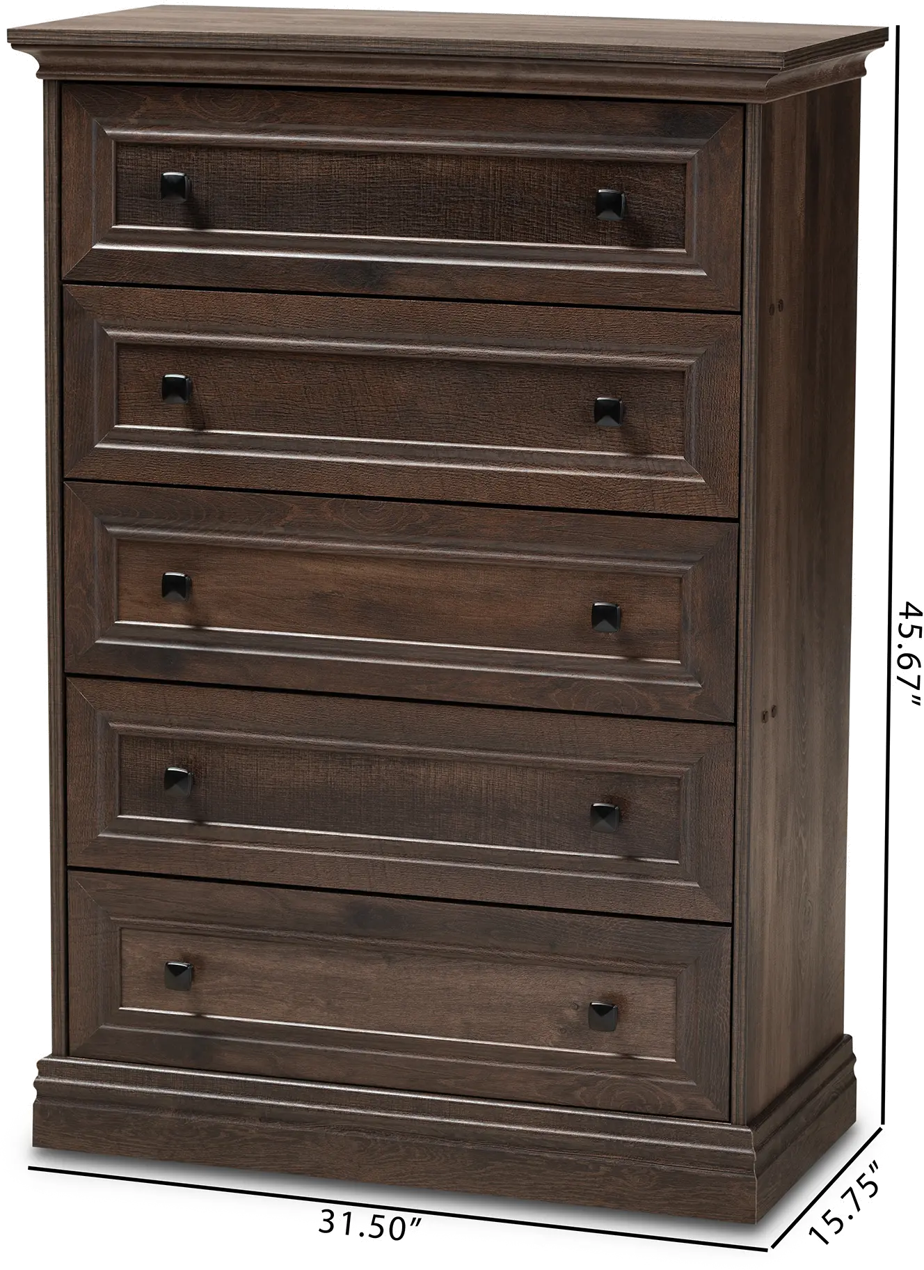 Traditional Dark Brown Chest of Drawers - Bradford-8