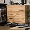 162-10296-RCW Industrial Modern Oak 4-Drawer Dresser - Candi