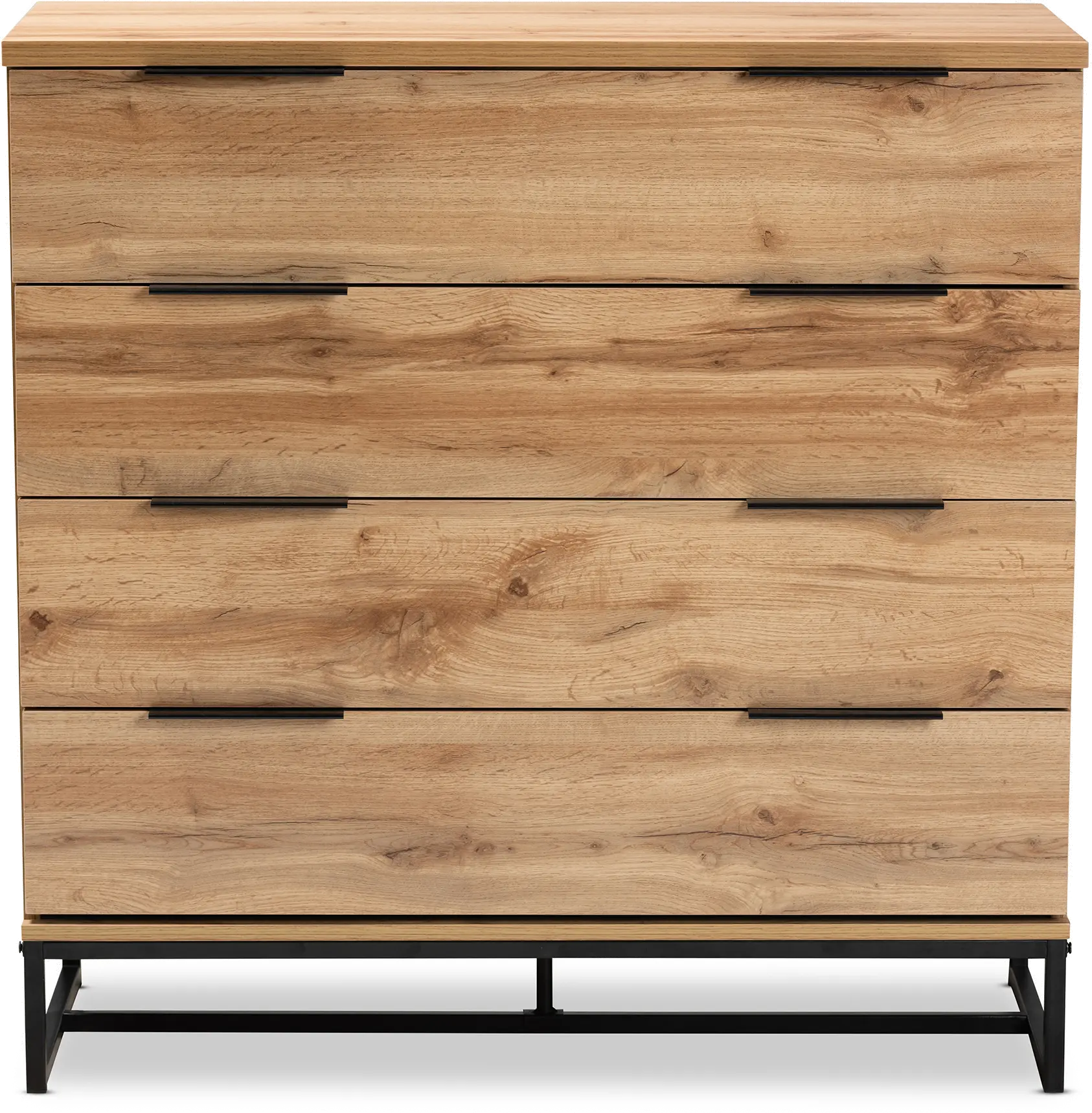 Industrial Modern Oak 4-Drawer Dresser - Candi-3