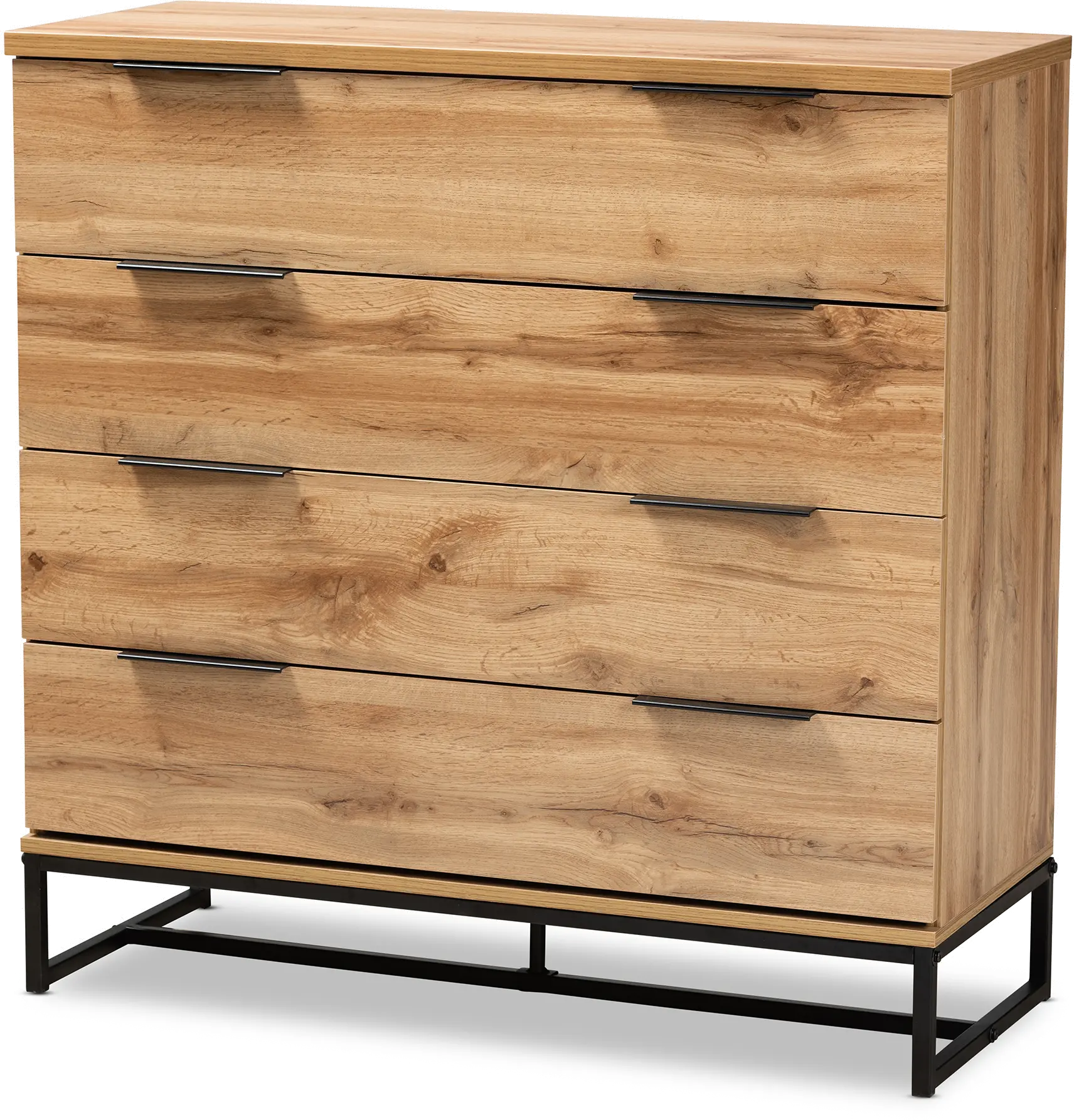 Industrial Modern Oak 4-Drawer Dresser - Candi-4