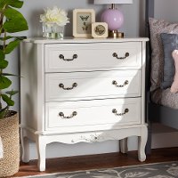 French Country White 3-Drawer Dresser - Bess