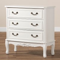 French Country White 3-Drawer Dresser - Bess-2
