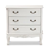 French Country White 3-Drawer Dresser - Bess-5