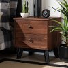 162-10427-RCW Modern Rustic Brown Nightstand - Rosannah