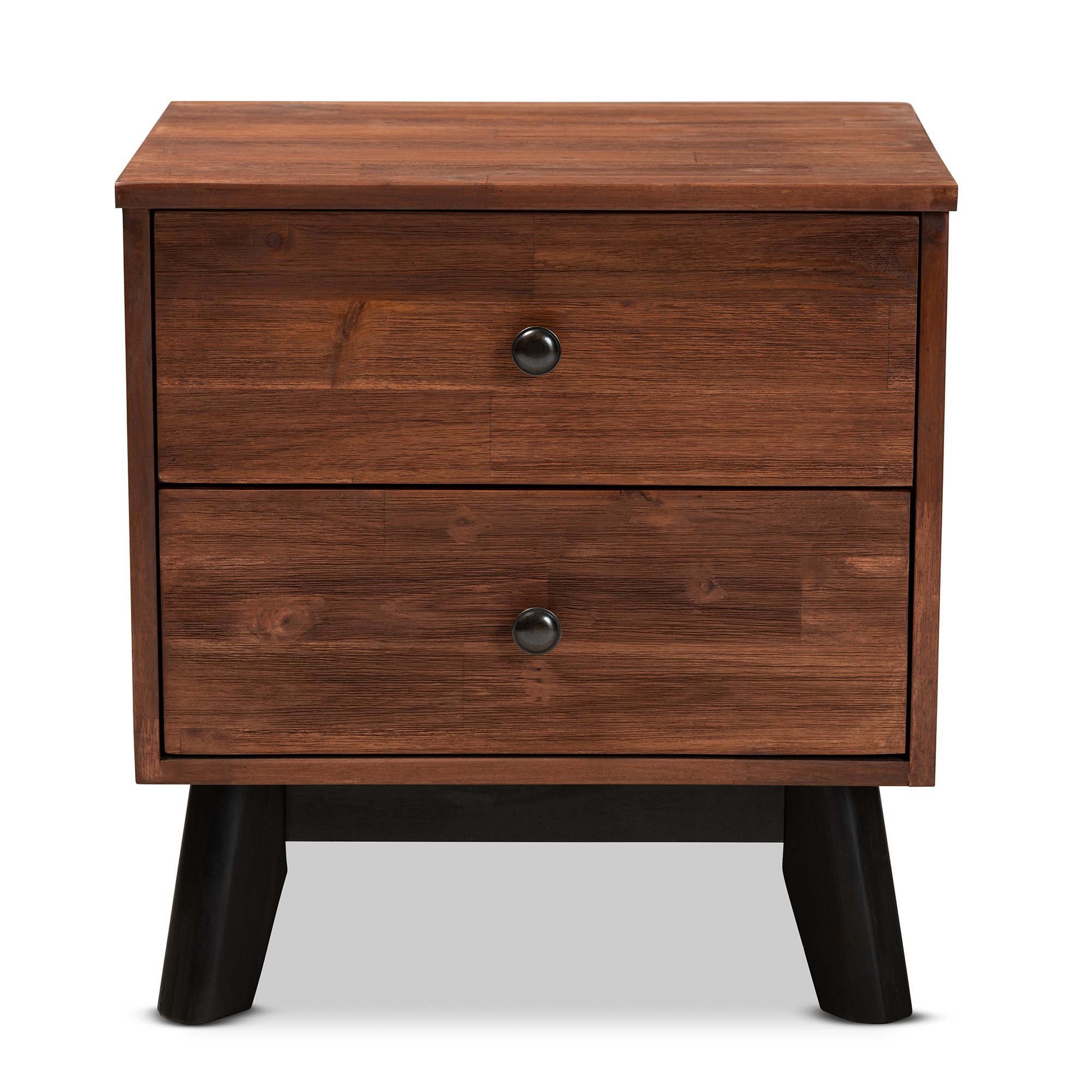 Modern Rustic Brown Nightstand - Rosannah-2