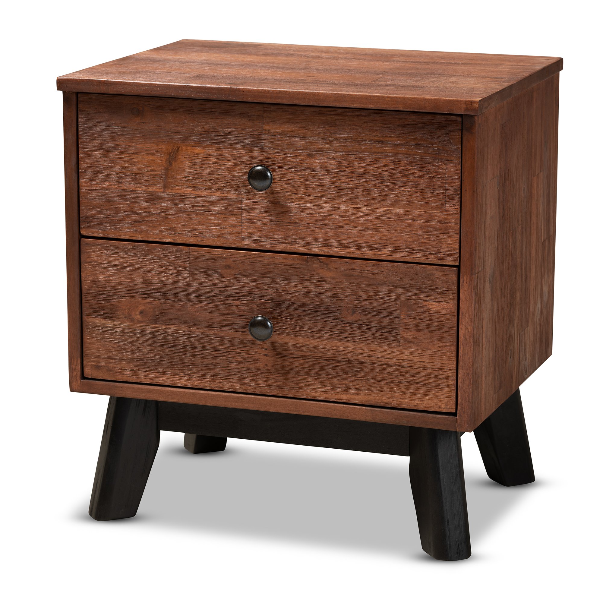 Modern Rustic Brown Nightstand - Rosannah-3