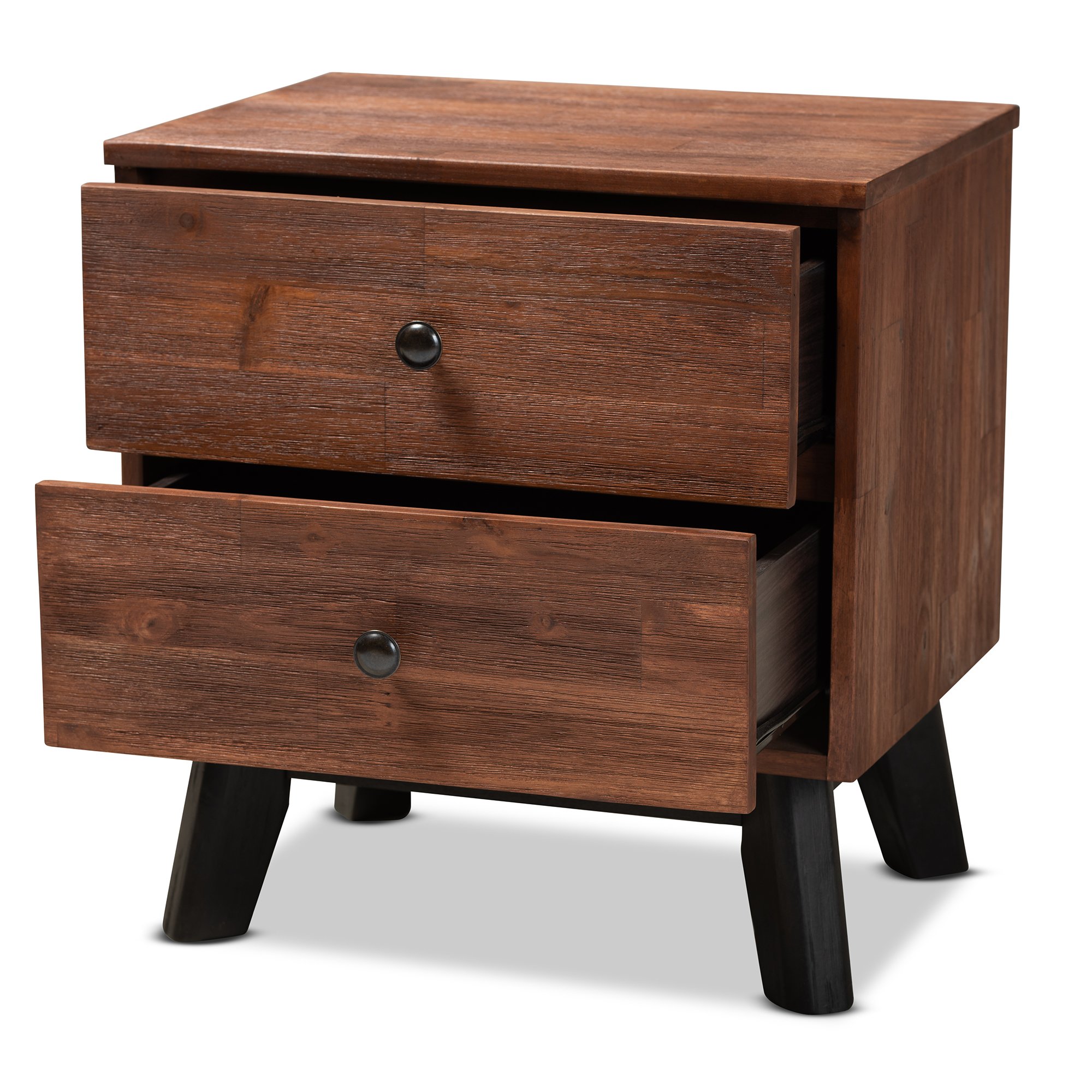 Modern Rustic Brown Nightstand - Rosannah-4