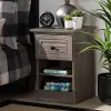 162-10436-RCW Contemporary Gray Brown Oak Nightstand - Albert