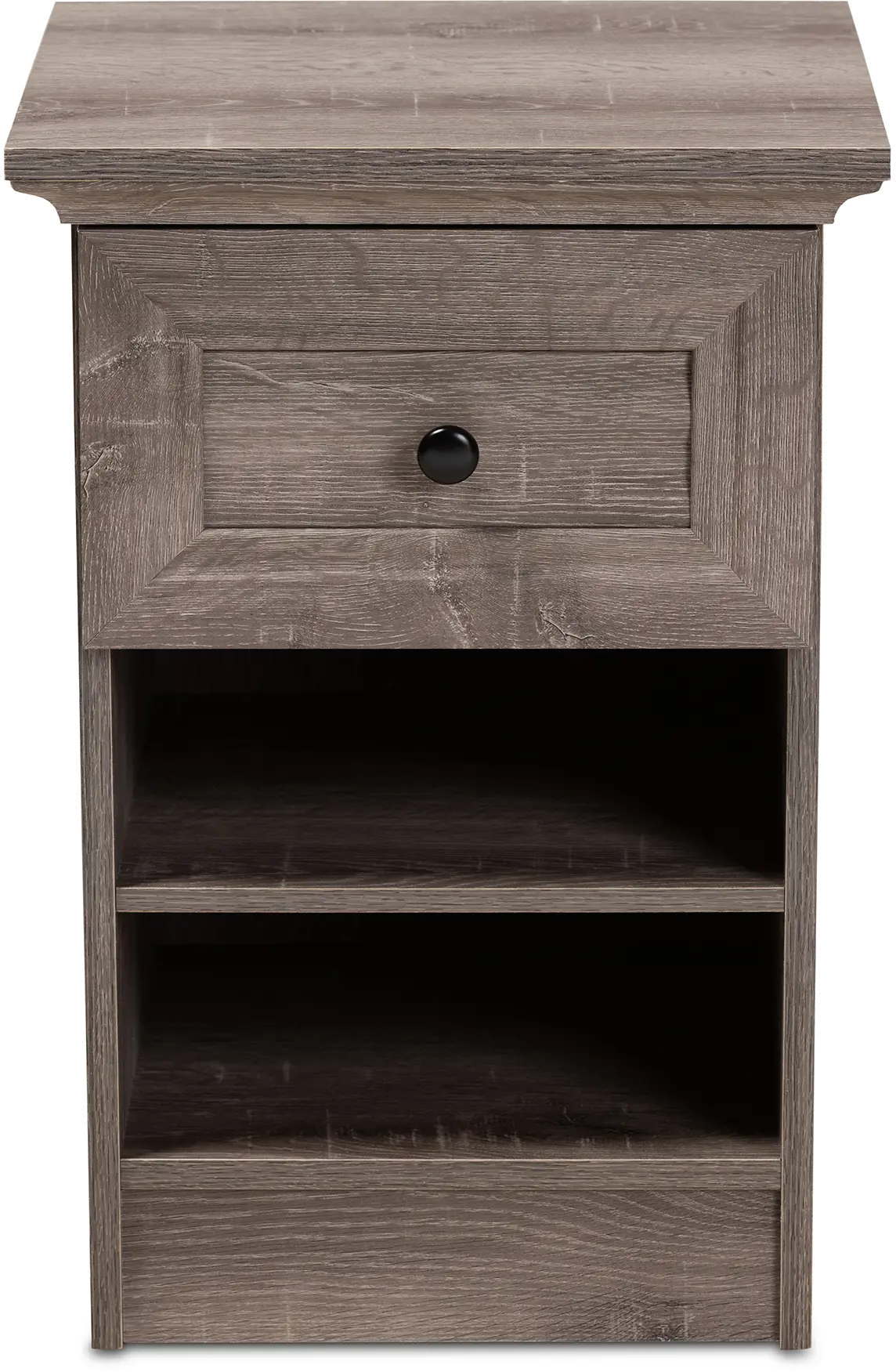 Contemporary Gray Brown Oak Nightstand - Albert-2