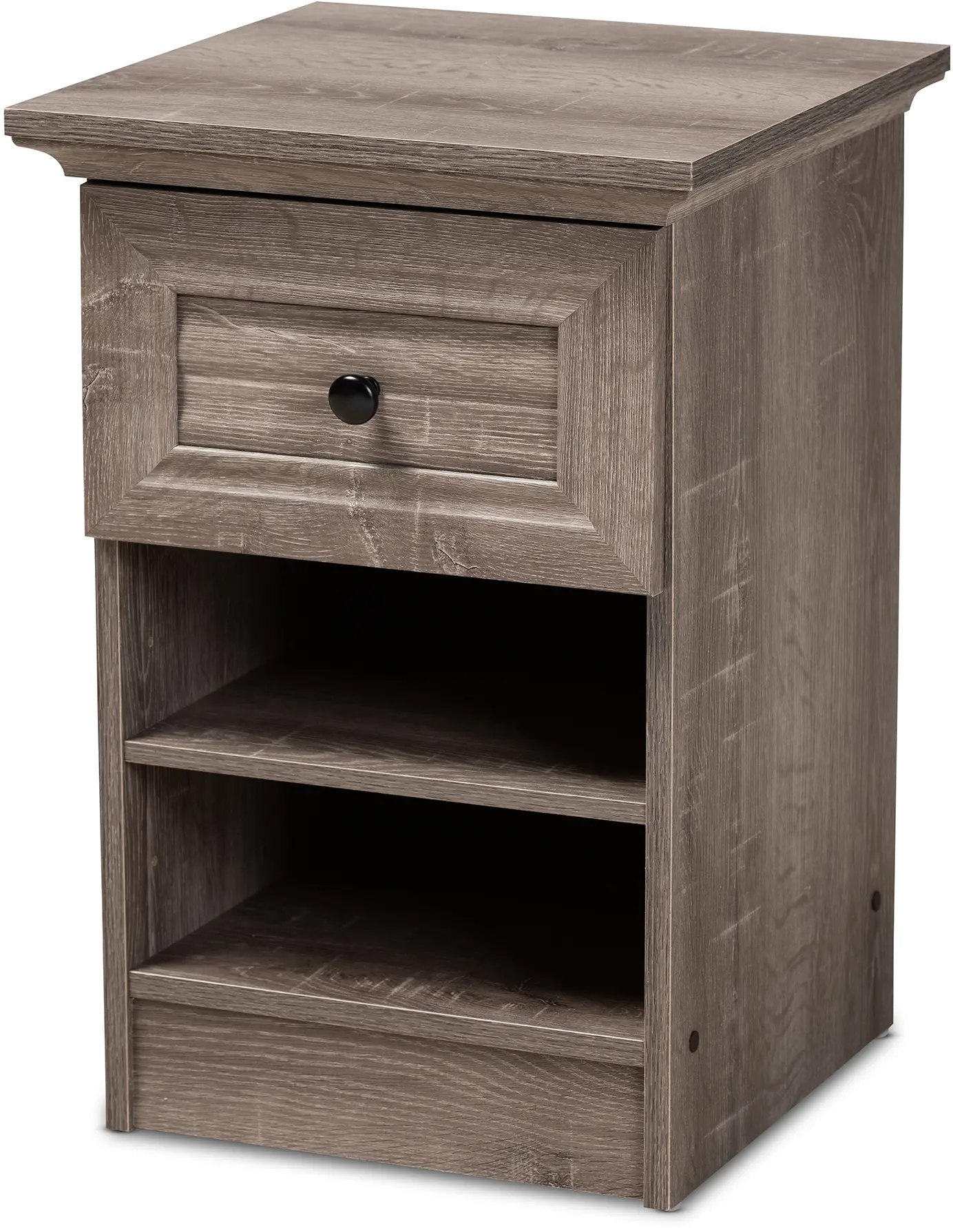 Contemporary Gray Brown Oak Nightstand - Albert-3