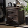 Traditional Dark Brown 2 Drawer Nightstand - Bradford
