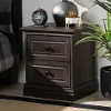 Traditional Dark Brown 2 Drawer Nightstand - Bradford
