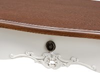 Traditional French Country White and Brown Finished Large 3-Drawer Wood Sofa Table - Delight-6
