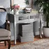 162-10267-RCW Modern Brushed Silver and Mirrored Glass Sofa Table - Patrice