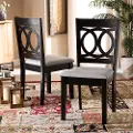 162-10524-RCW Contemporary Upholstered Dark Brown and Gray Dining Room Chair (Set of 2) - Delano