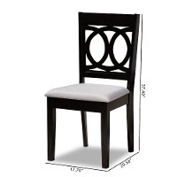 162-10524-RCW Contemporary Upholstered Dark Brown and Gray Dining Room Chair (Set of 2) - Delano-7