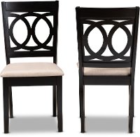 162-10523-RCW Contemporary Upholstered Dark Brown and Sand Upholstered Dining Room Chair (Set of 2) - Delano