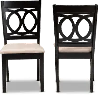 Contemporary Upholstered Dark Brown and Sand Upholstered Dining Room Chair (Set of 2) - Delano