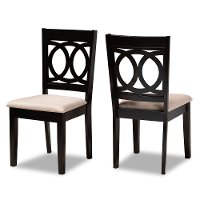 162-10523-RCW Contemporary Upholstered Dark Brown and Sand Upholstered Dining Room Chair (Set of 2) - Delano-3