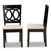162-10523-RCW Contemporary Upholstered Dark Brown and Sand Upholstered Dining Room Chair (Set of 2) - Delano-4