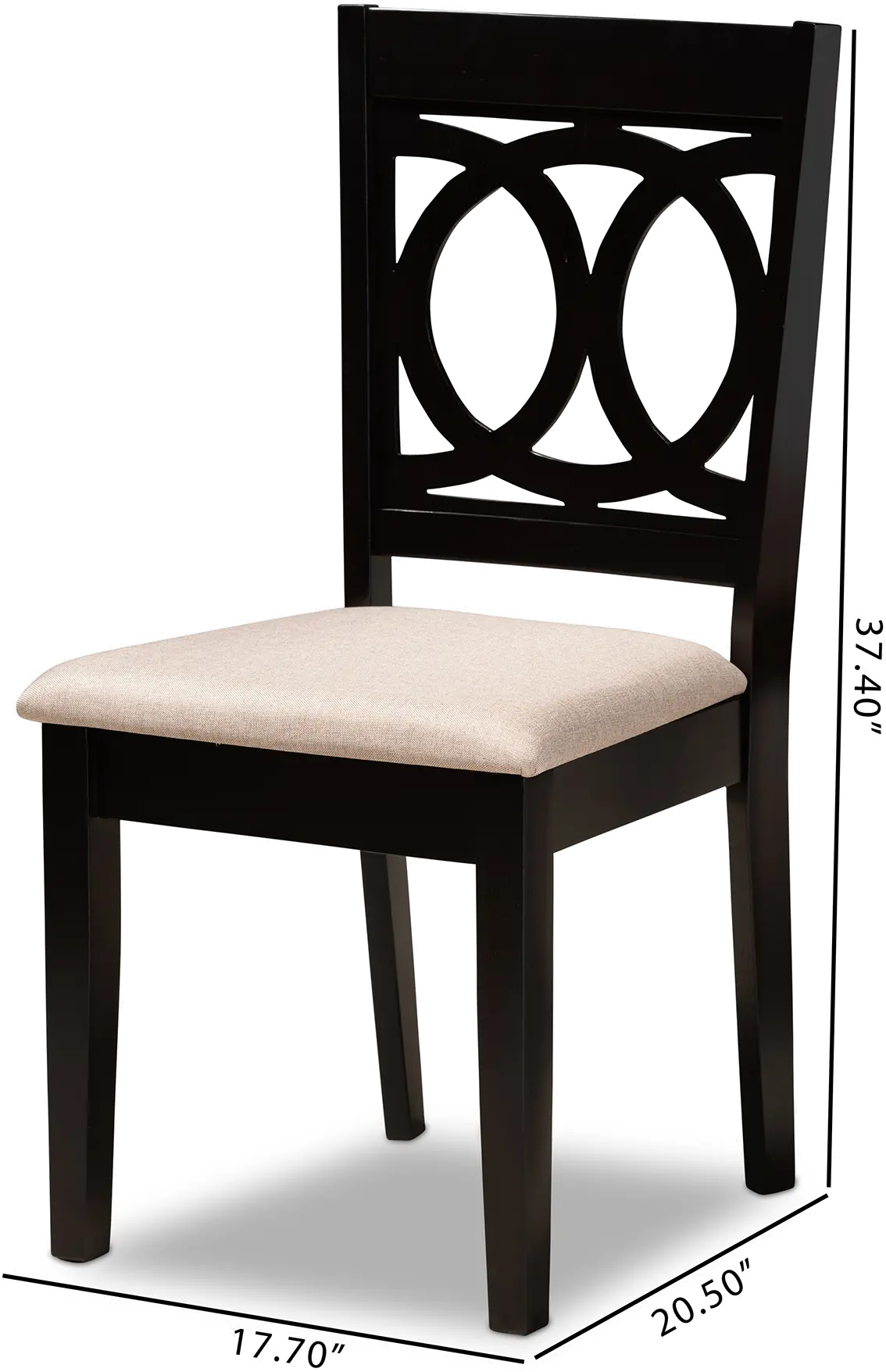 Contemporary Upholstered Dark Brown and Sand Upholstered Dining Room Chair (Set of 2) - Delano-6