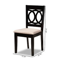 162-10523-RCW Contemporary Upholstered Dark Brown and Sand Upholstered Dining Room Chair (Set of 2) - Delano-6
