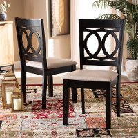 162-10523-RCW Contemporary Upholstered Dark Brown and Sand Upholstered Dining Room Chair (Set of 2) - Delano-7