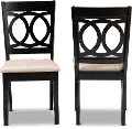162-10523-RCW Delano Dark Brown and Sand Upholstered Dining Room Chair (Set of 2)