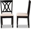 Contemporary Dark Brown and Sand Upholstered Dining Room Chair (Set of 2) - Cody