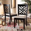 162-10525-RCW Contemporary Dark Brown and Sand Upholstered Dining Room Chair (Set of 2) - Aubrie
