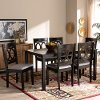 162-9400-10524-10519-RCW Contemporary Dark Brown 7 Piece Dining Room Set - Delano
