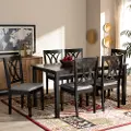 162-9404-10528-10519-RCW Contemporary Dark Brown 7 Piece Dining Room Set - Cody