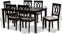 162-9404-10528-10519-RCW Contemporary Dark Brown 7 Piece Dining Room Set - Cody-7