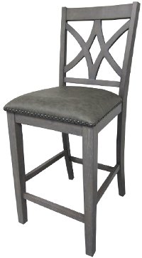 Contemporary Gray 24 Inch Upholstered Counter Height Stool - Arianna