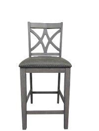 Contemporary Gray 24 Inch Upholstered Counter Height Stool - Arianna-2