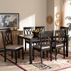 162-9403-10527-10519-RCW Contemporary Dark Brown and Sand 7 Piece Dining Room Set - Cody