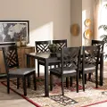 162-9402-10526-10519-RCW Contemporary Dark Brown 7 Piece Dining Room Set - Aubrie