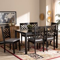 162-9402-10526-10519-RCW Contemporary Dark Brown 7 Piece Dining Room Set - Aubrie