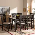 162-9401-10525-10519-RCW Contemporary Dark Brown and Sand 7 Piece Dining Room Set - Aubrie