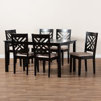 162-9401-10525-10519-RCW Contemporary Dark Brown and Sand 7 Piece Dining Room Set - Aubrie-2