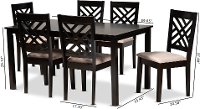 162-9401-10525-10519-RCW Contemporary Dark Brown and Sand 7 Piece Dining Room Set - Aubrie-6