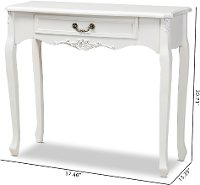 162-10262-RCW Traditional French White 1-Drawer Wood Sofa Table - Bess-3