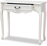 162-10262-RCW Traditional French White 1-Drawer Wood Sofa Table - Bess-4