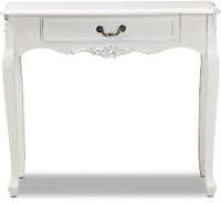 162-10262-RCW Traditional French White 1-Drawer Wood Sofa Table - Bess-5