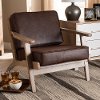 162-10567-RCW Mid Century Modern Dark Brown Faux Leather Accent Chair - Petra