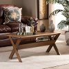 162-10334-RCW Modern Walnut Rectangular Wood Coffee Table - Jerri