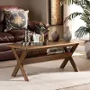 Modern Walnut Rectangular Wood Coffee Table - Jerri