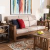 162-9799-RCW Classic Mission Taupe and Walnut Sofa - Laurisa