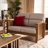 162-9798-RCW Classic Mission Taupe and Walnut Loveseat - Laurisa